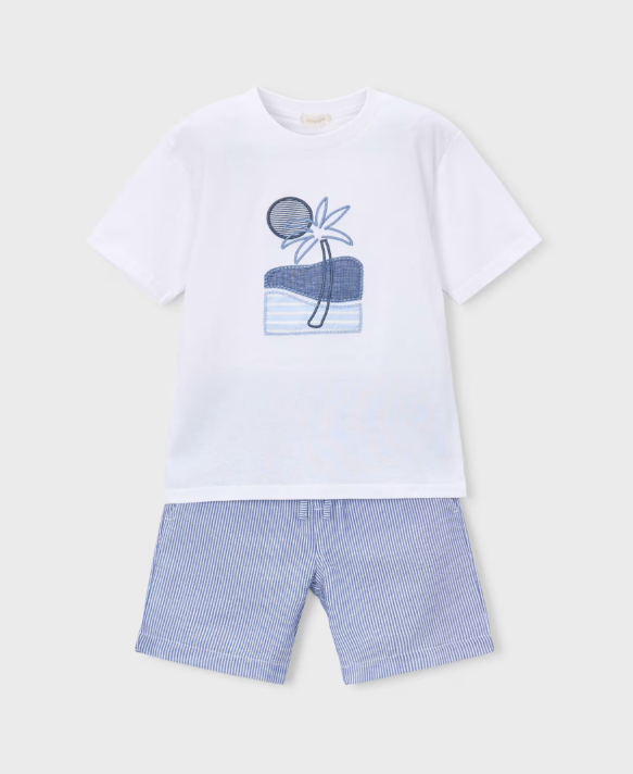 Mayoral Shorts & Embroidered/Applique T-Shirt Style 3218-Capri